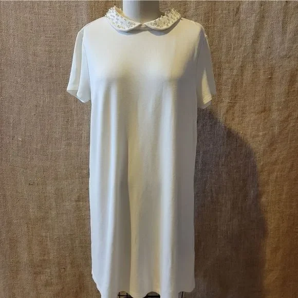 H&M | Dresses | H M Ivory Knit Pearl Collared Dress Size M | Poshmark H&M | Dresses | H M Ivory Knit Pearl Collared Dress Size M | Poshmark